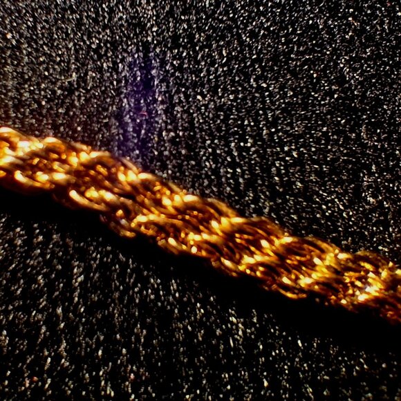 Earring Set Teardrop Filigree Gold-Toned and Two Gold-Toned Bracelets - Picture 9 of 12